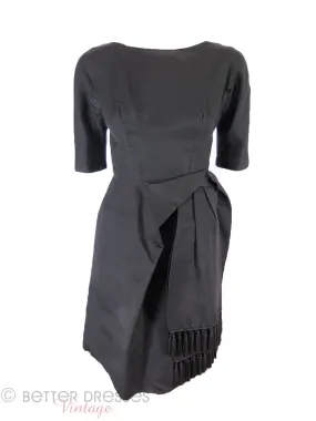 50s Black Cocktail Dress - xs, sm