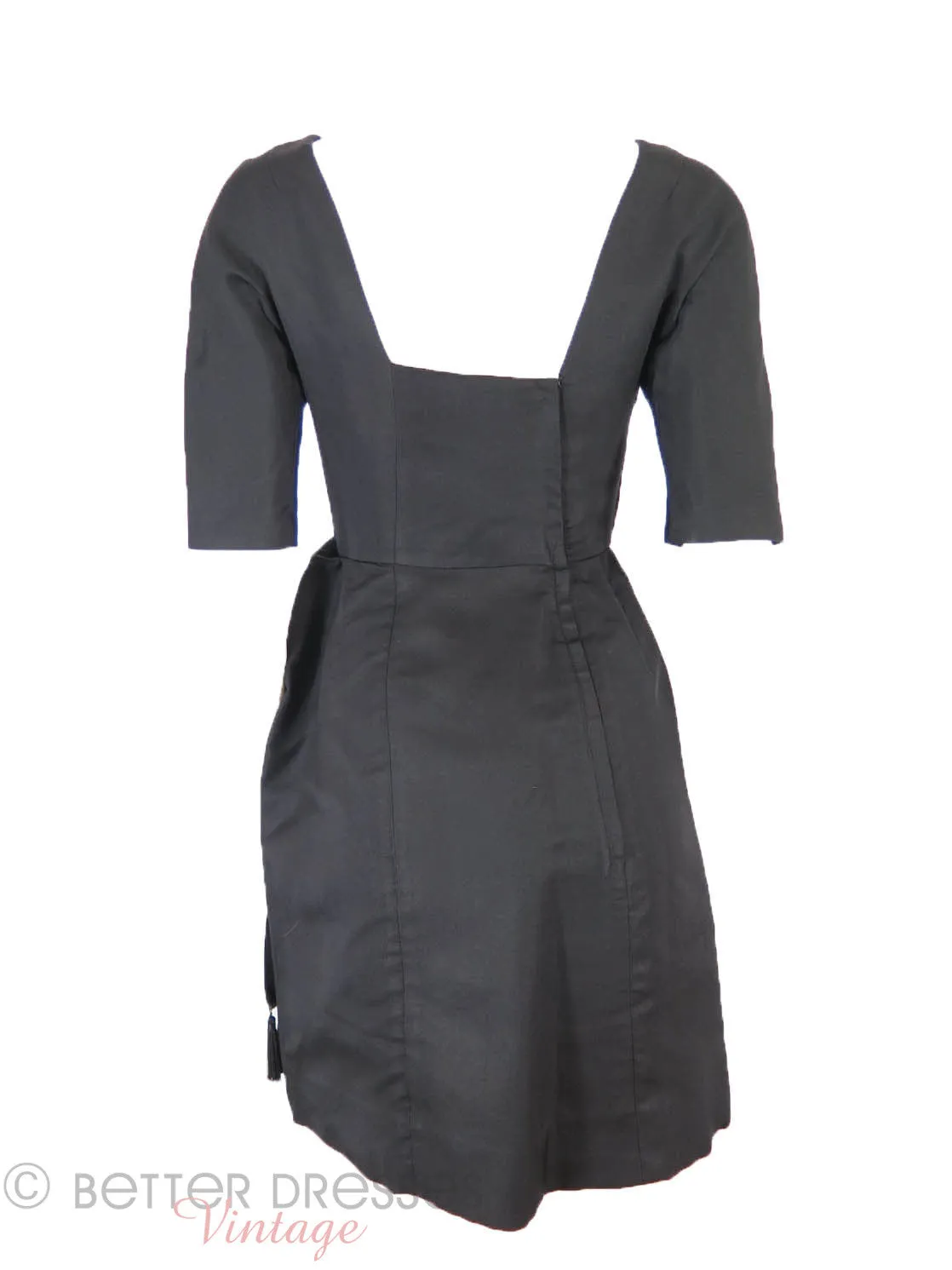 50s Black Cocktail Dress - xs, sm