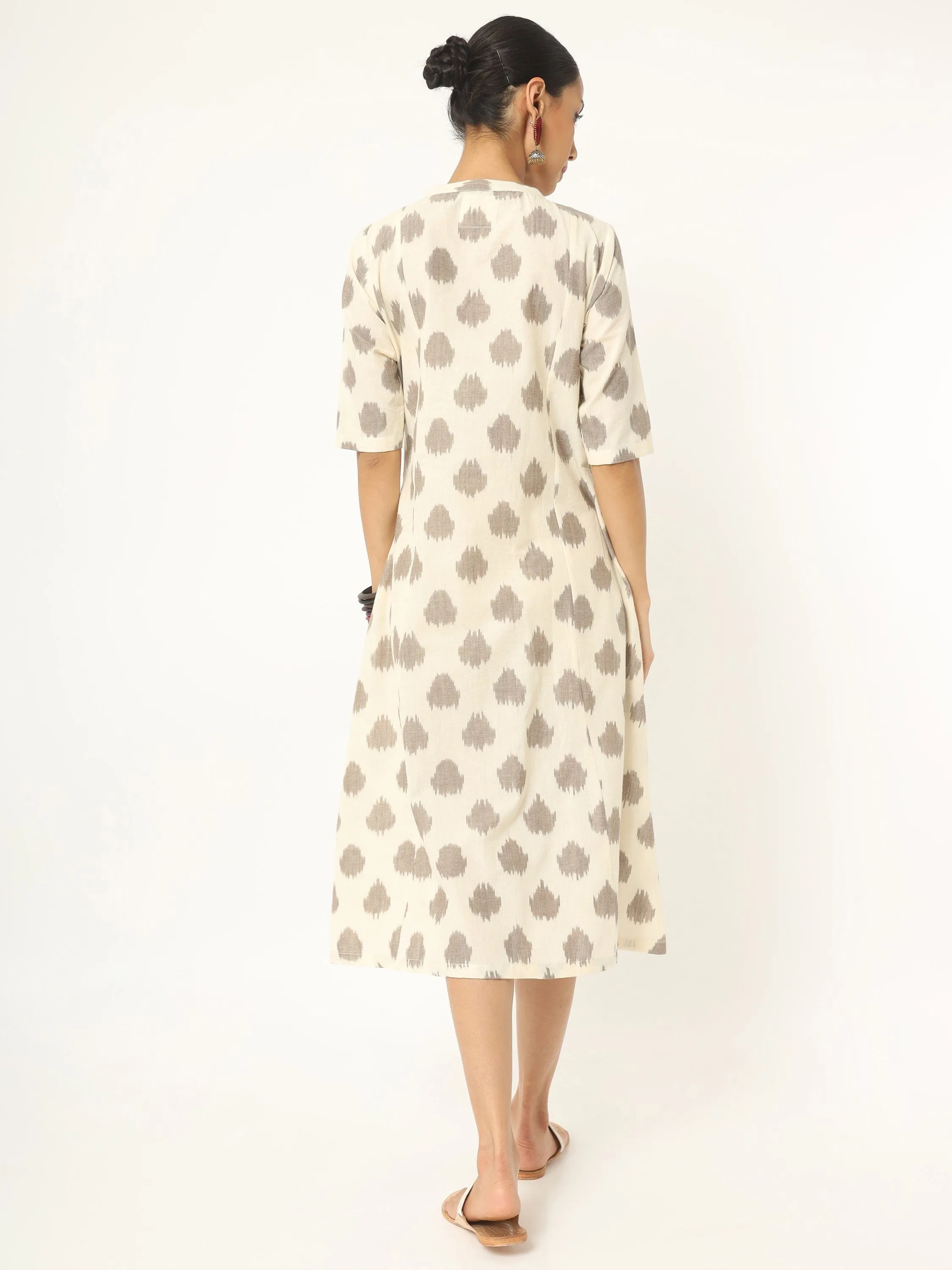 A line white Ikat dress