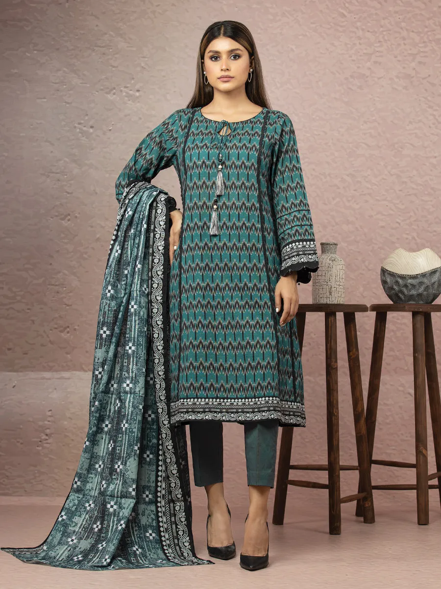 ACE Galleria Merak Khaddar Unstitched Printed 3Pc Suit A-WU3PWK22-458