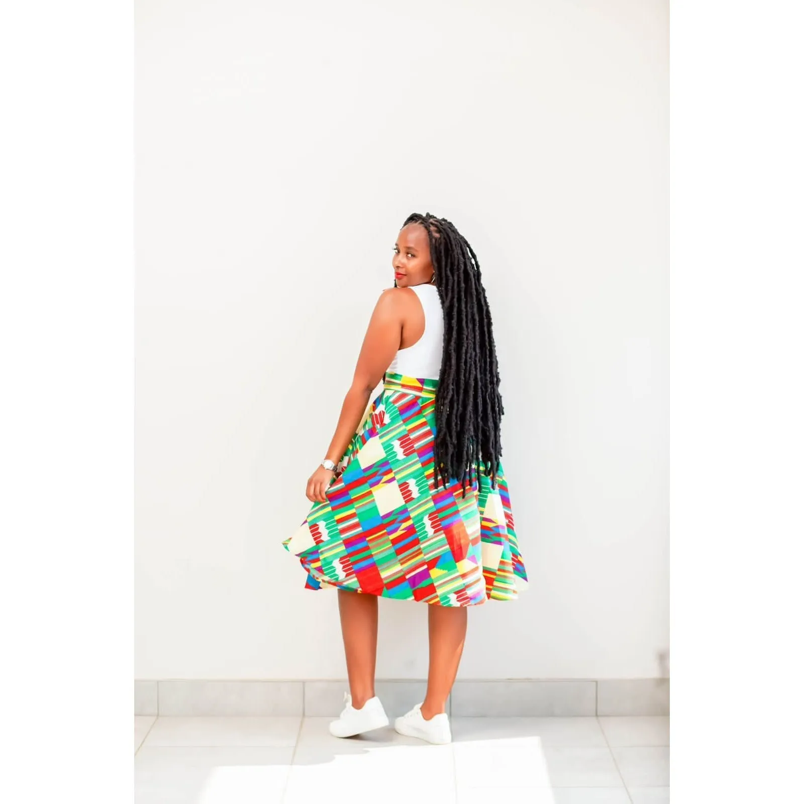 African Print Umbrella Skirt