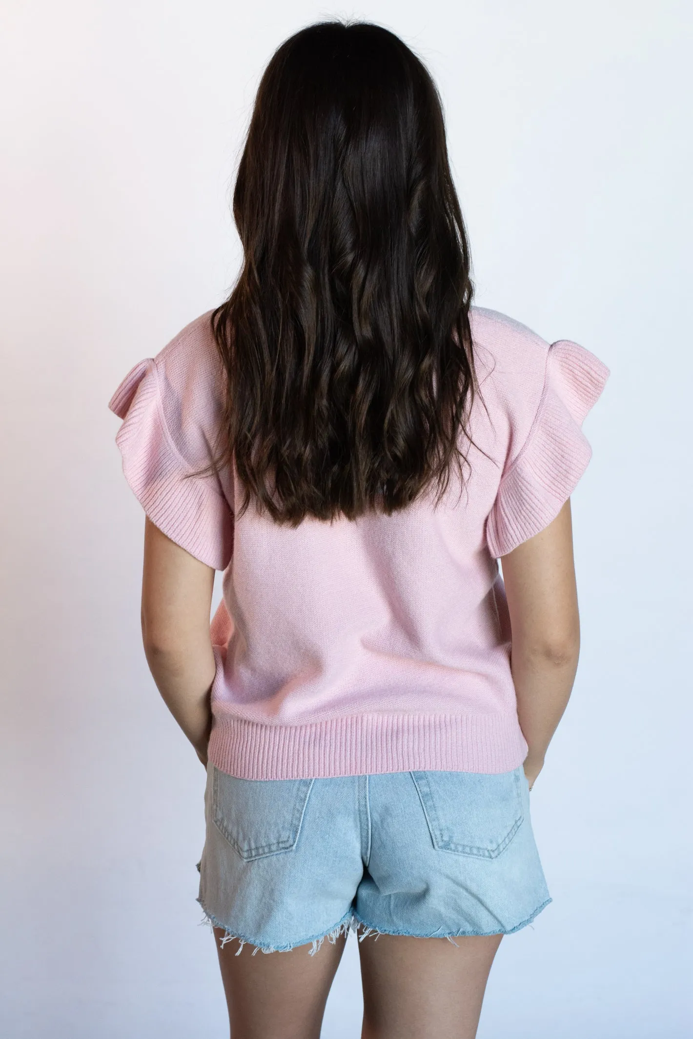 All to Myself Baby Pink Short Sleeve Knit Top