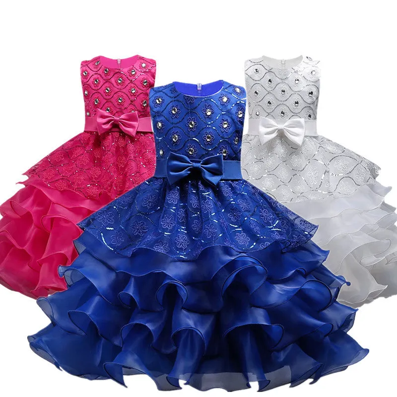 Baby Girls Flower bowknot Wedding Party Gown