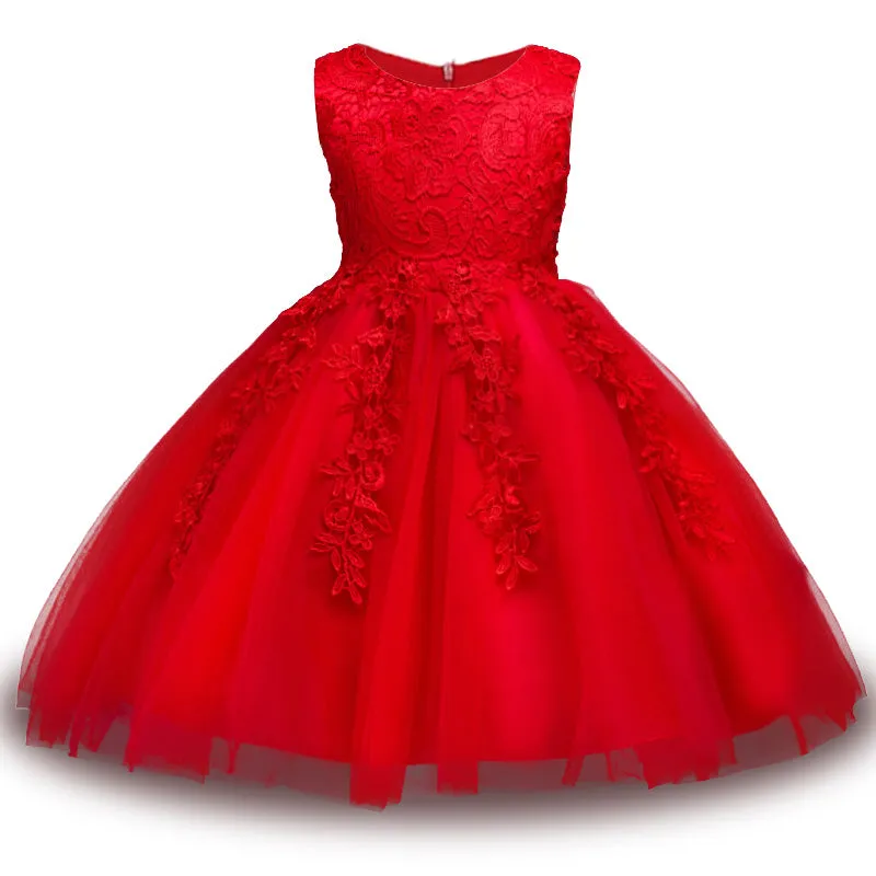 Baby Girls Flower bowknot Wedding Party Gown