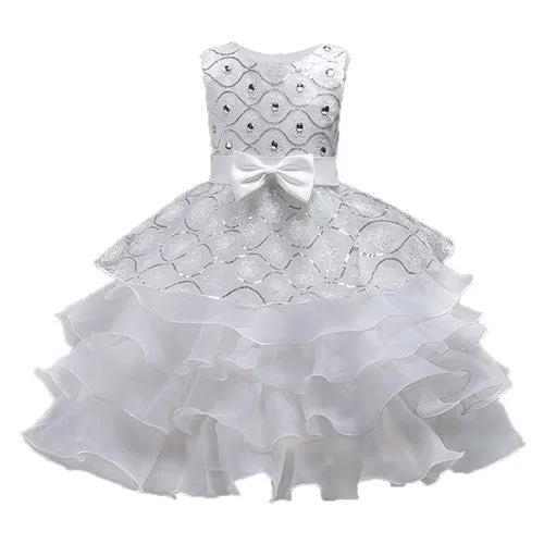 Baby Girls Flower bowknot Wedding Party Gown