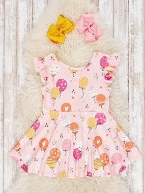 Balloon Ruffle Swing Dress