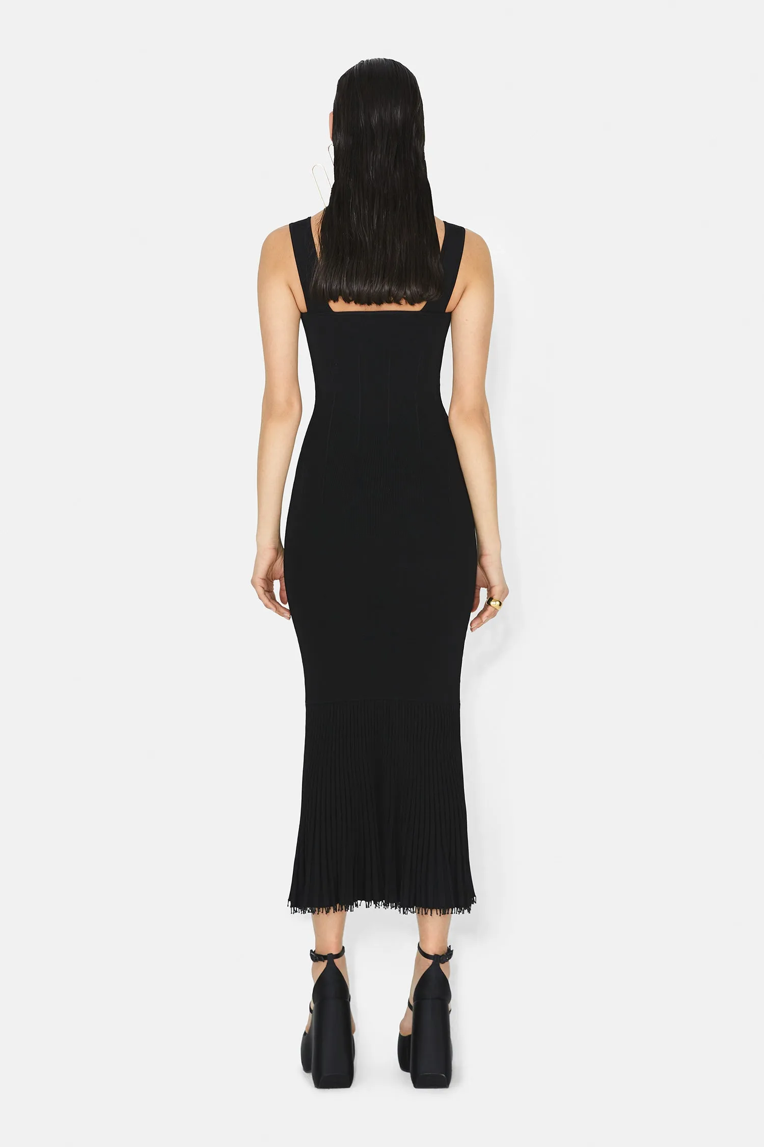 Beaded Atalanta Long Dress - Black