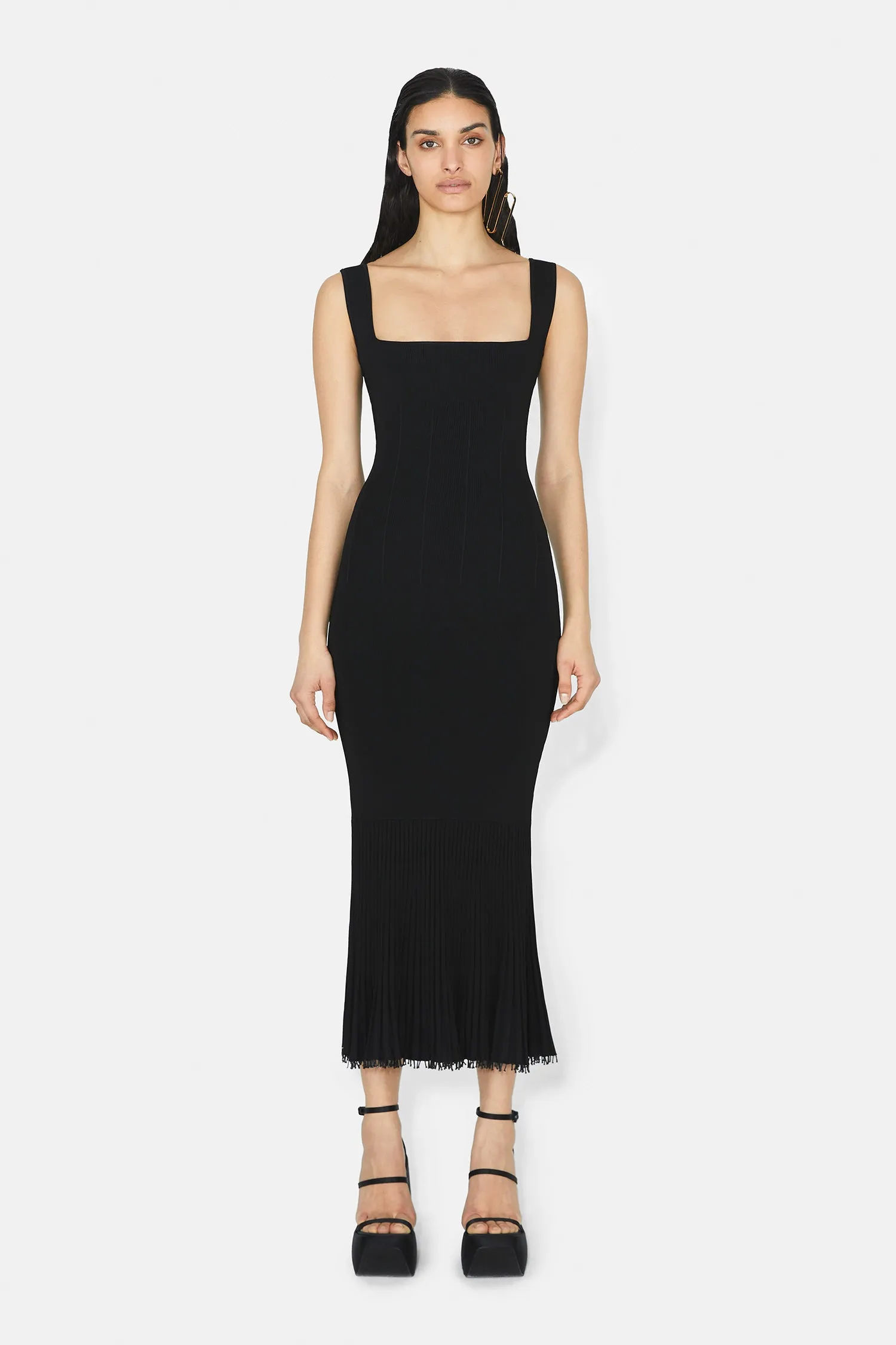 Beaded Atalanta Long Dress - Black