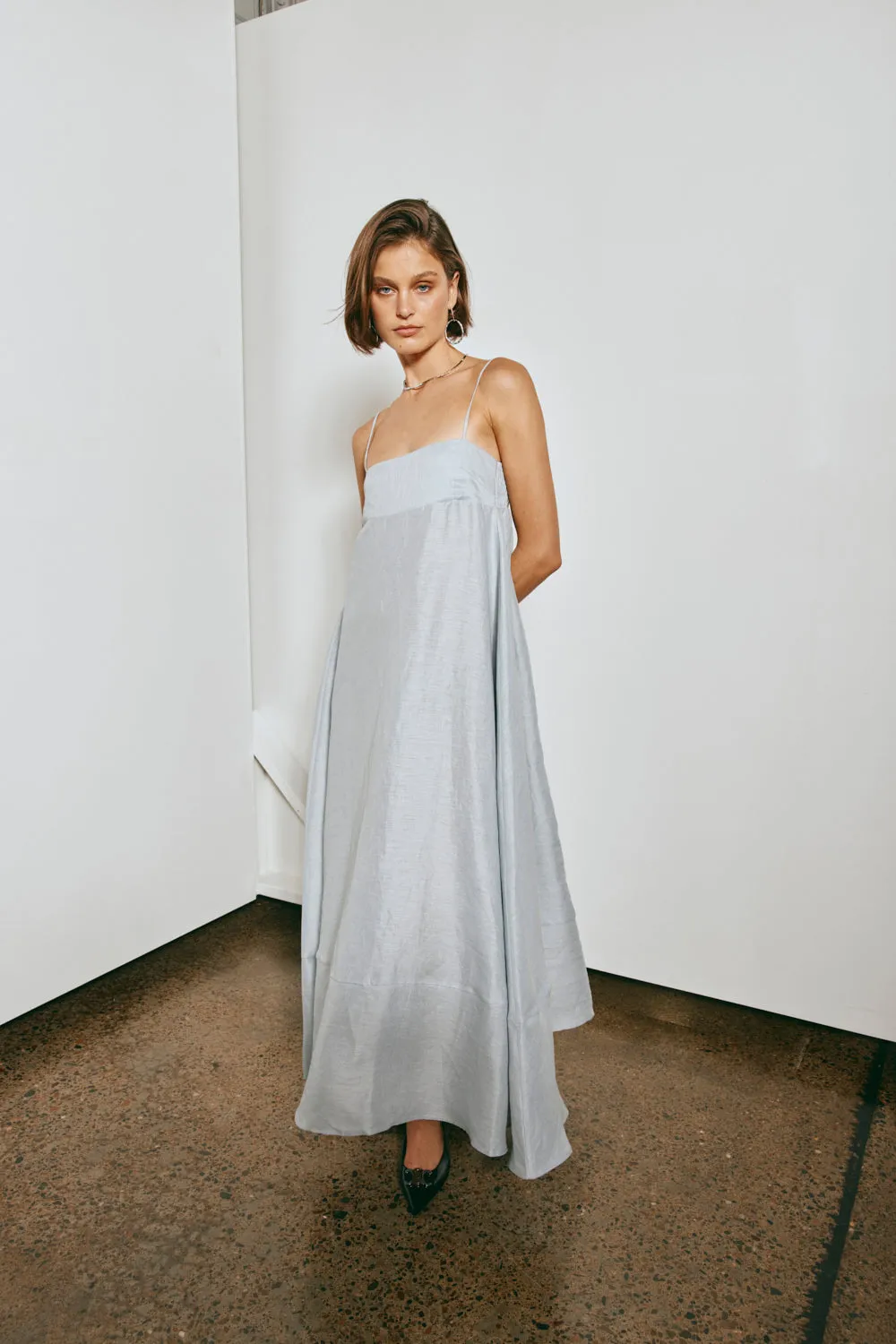 Behati Linen Maxi Dress Sky