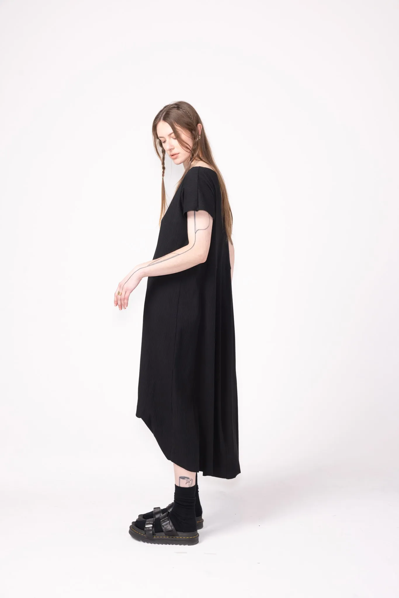 Bend Dress | Black Rib