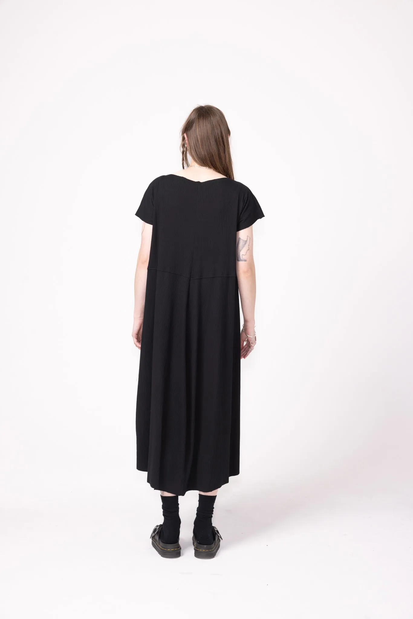 Bend Dress | Black Rib