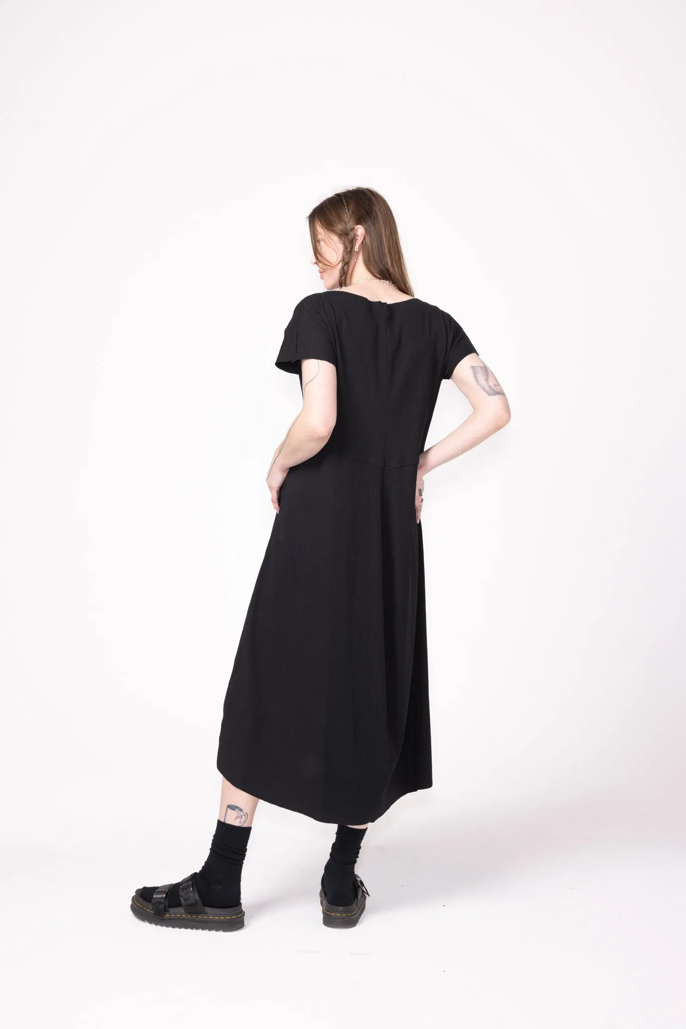 Bend Dress | Black Rib