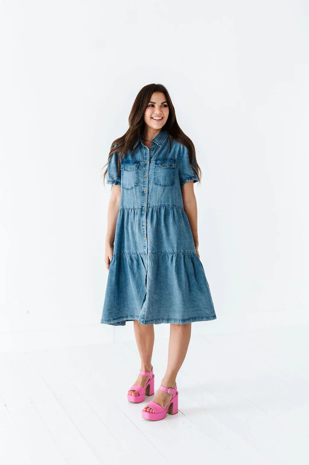 Bethany Collared Button Up Dress