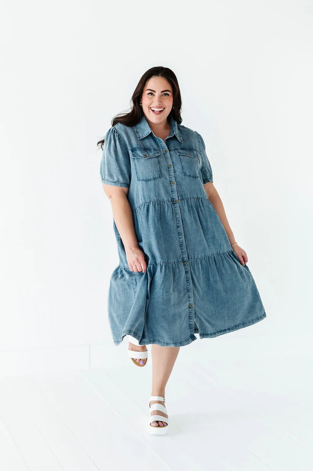 Bethany Collared Button Up Dress