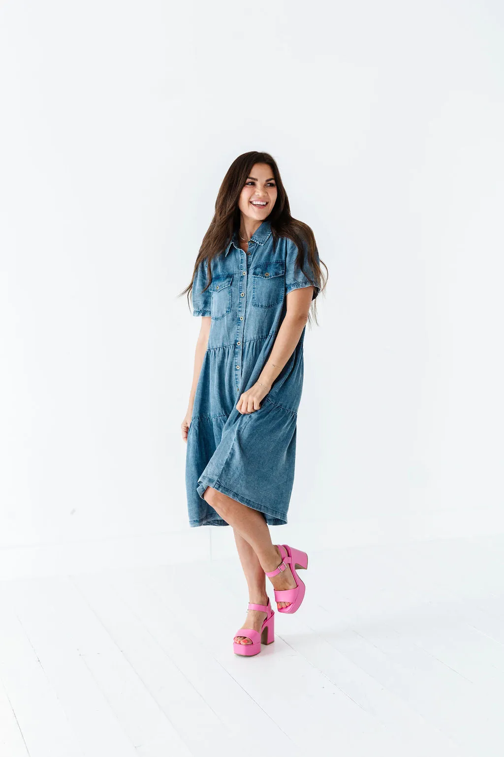 Bethany Collared Button Up Dress