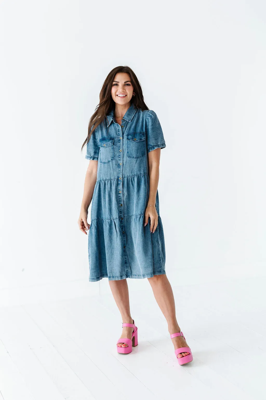 Bethany Collared Button Up Dress