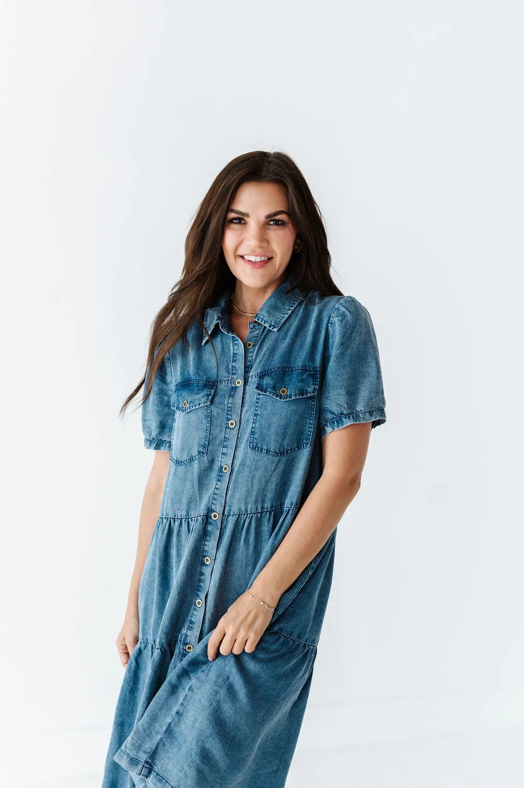 Bethany Collared Button Up Dress