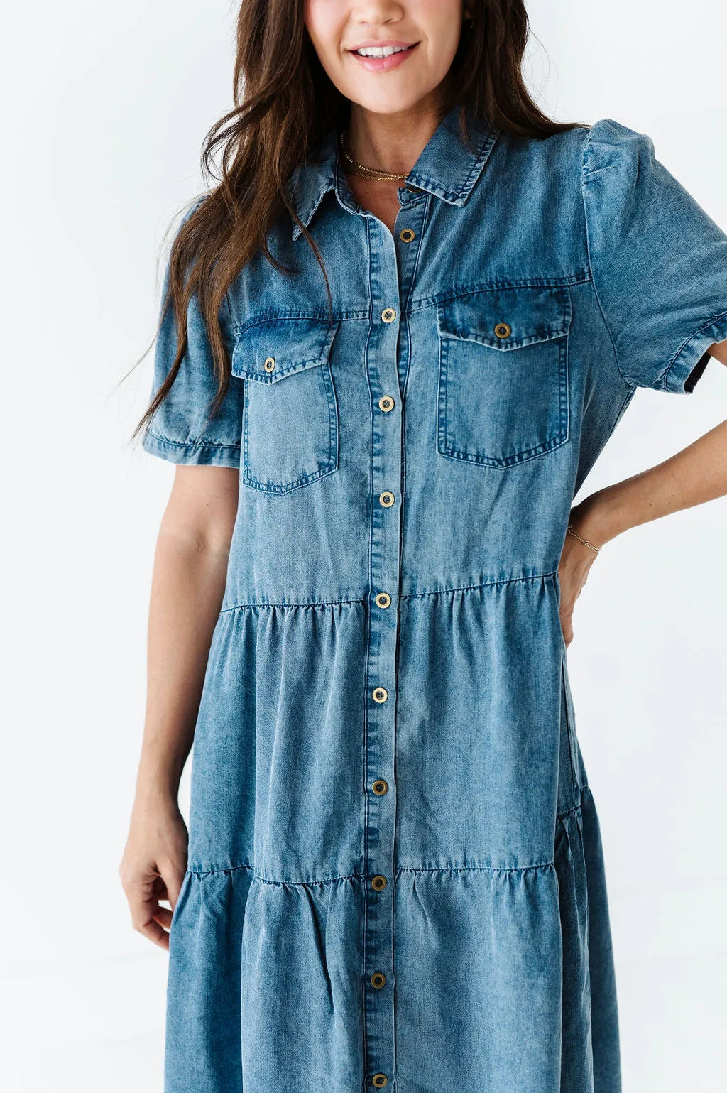 Bethany Collared Button Up Dress