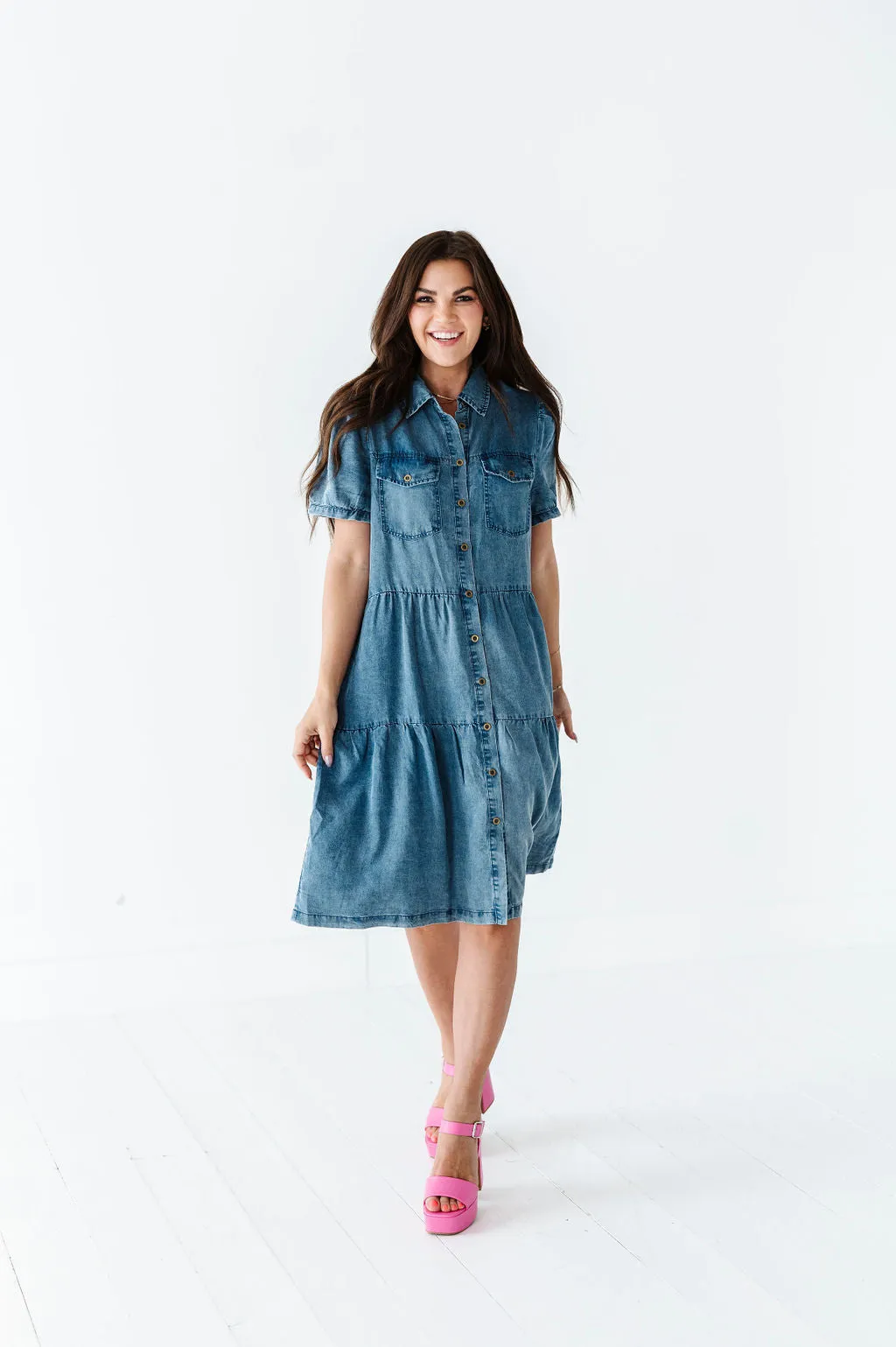 Bethany Collared Button Up Dress