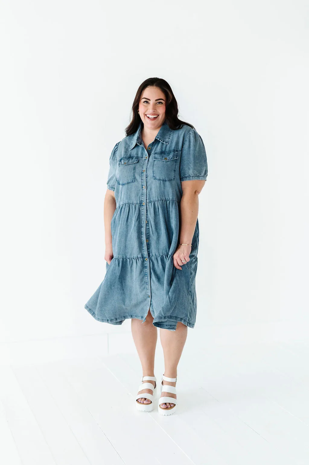 Bethany Collared Button Up Dress