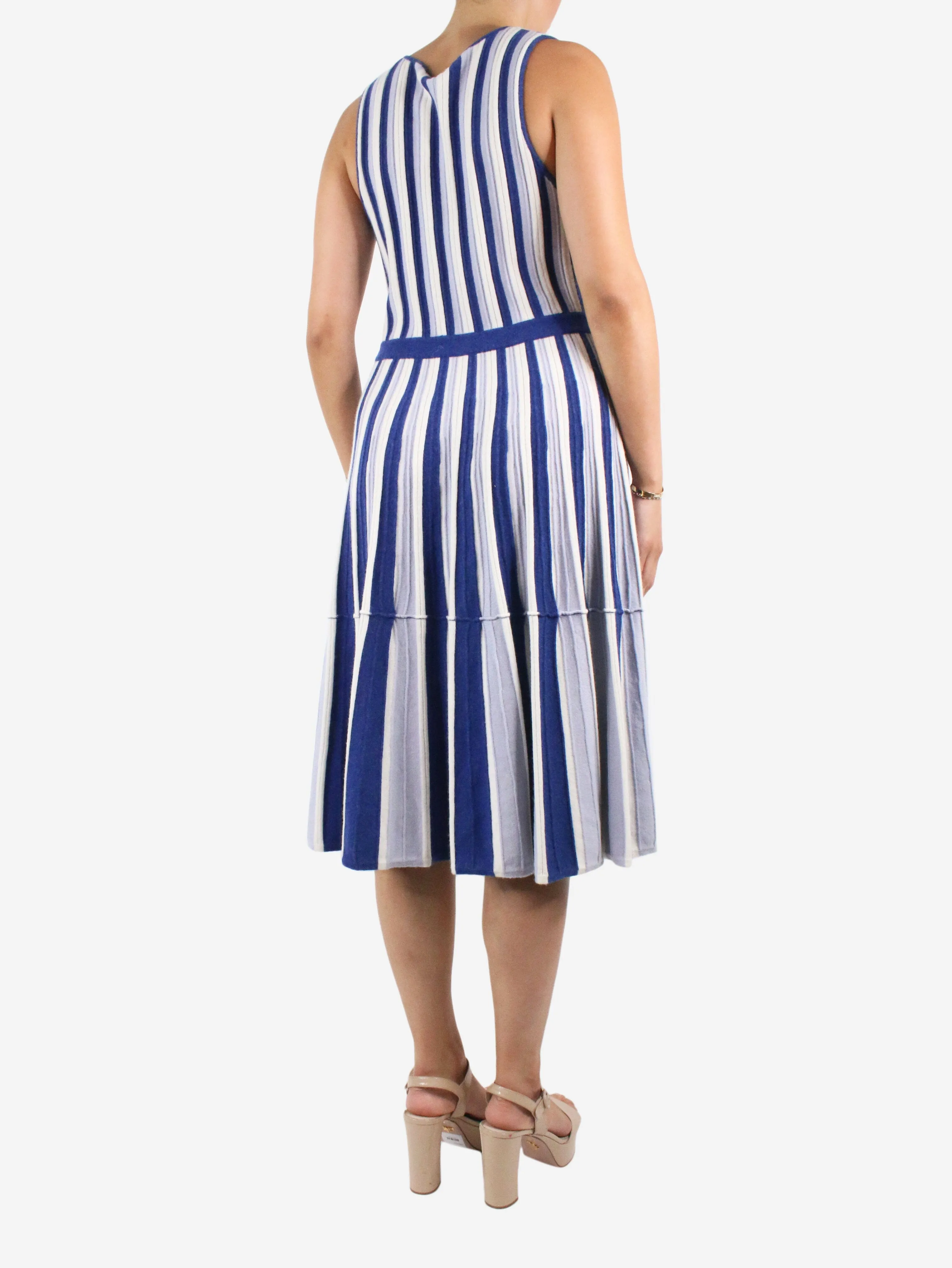 Blue striped knitted dress - size M