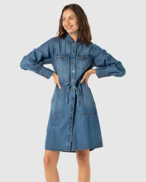 Brando Dress - Washed Denim