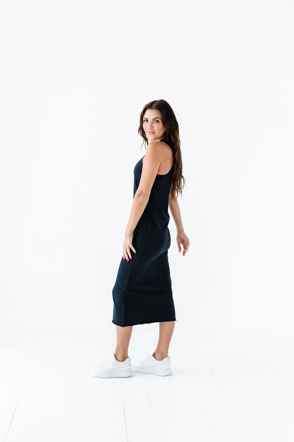 Bring On Summer Cotton Tank Dress In Black