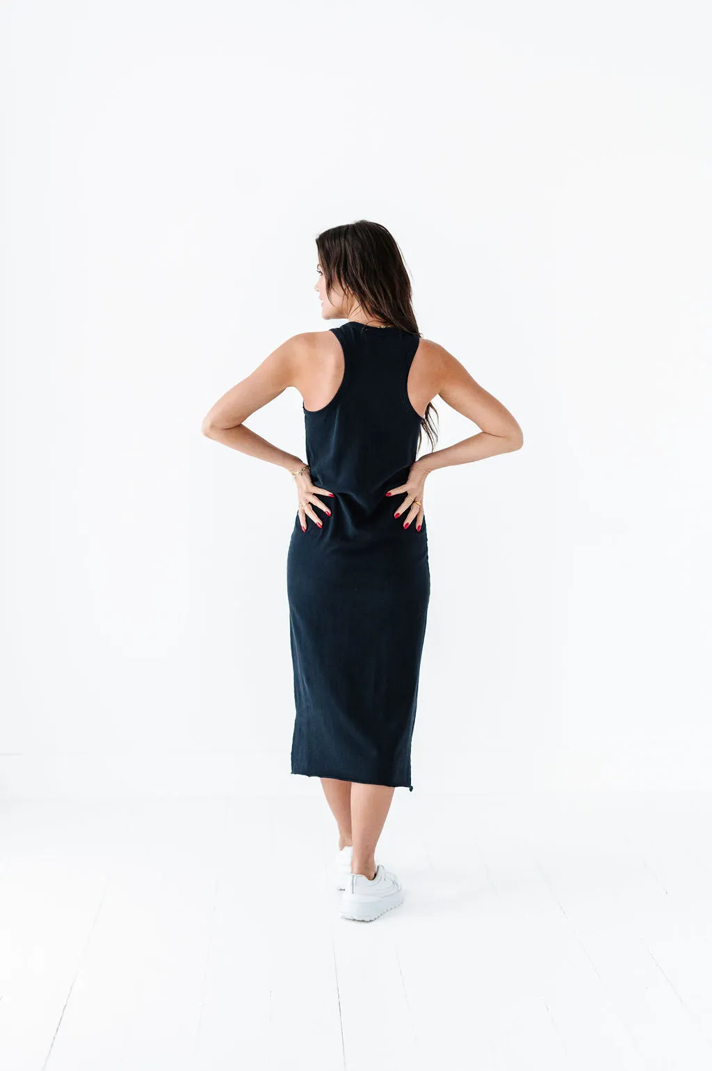 Bring On Summer Cotton Tank Dress In Black