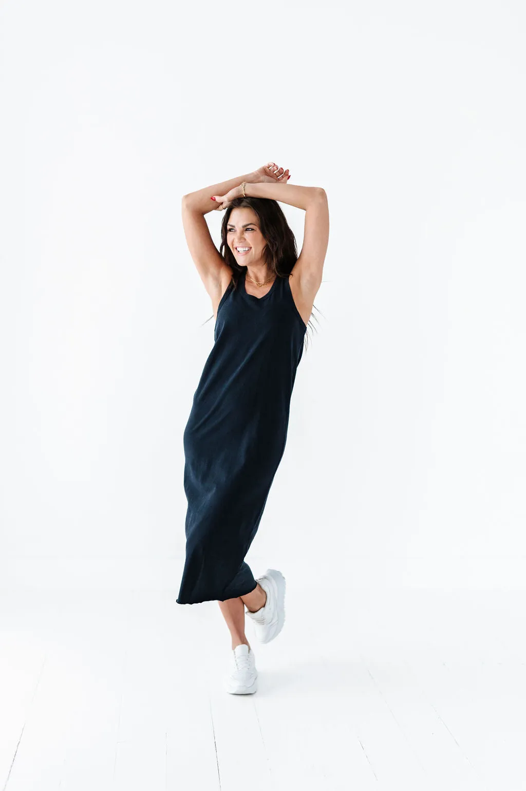 Bring On Summer Cotton Tank Dress In Black