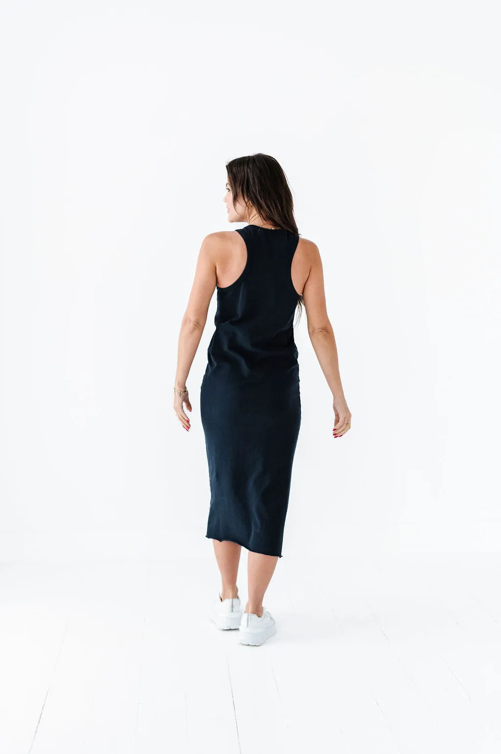 Bring On Summer Cotton Tank Dress In Black