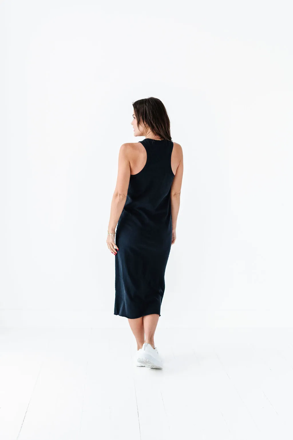 Bring On Summer Cotton Tank Dress In Black