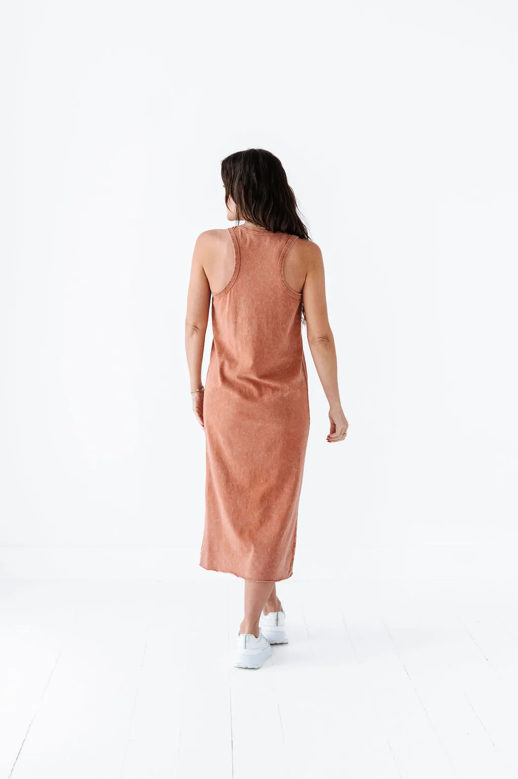 Bring On Summer Tank Dress In Baked Clay - Size Small Left