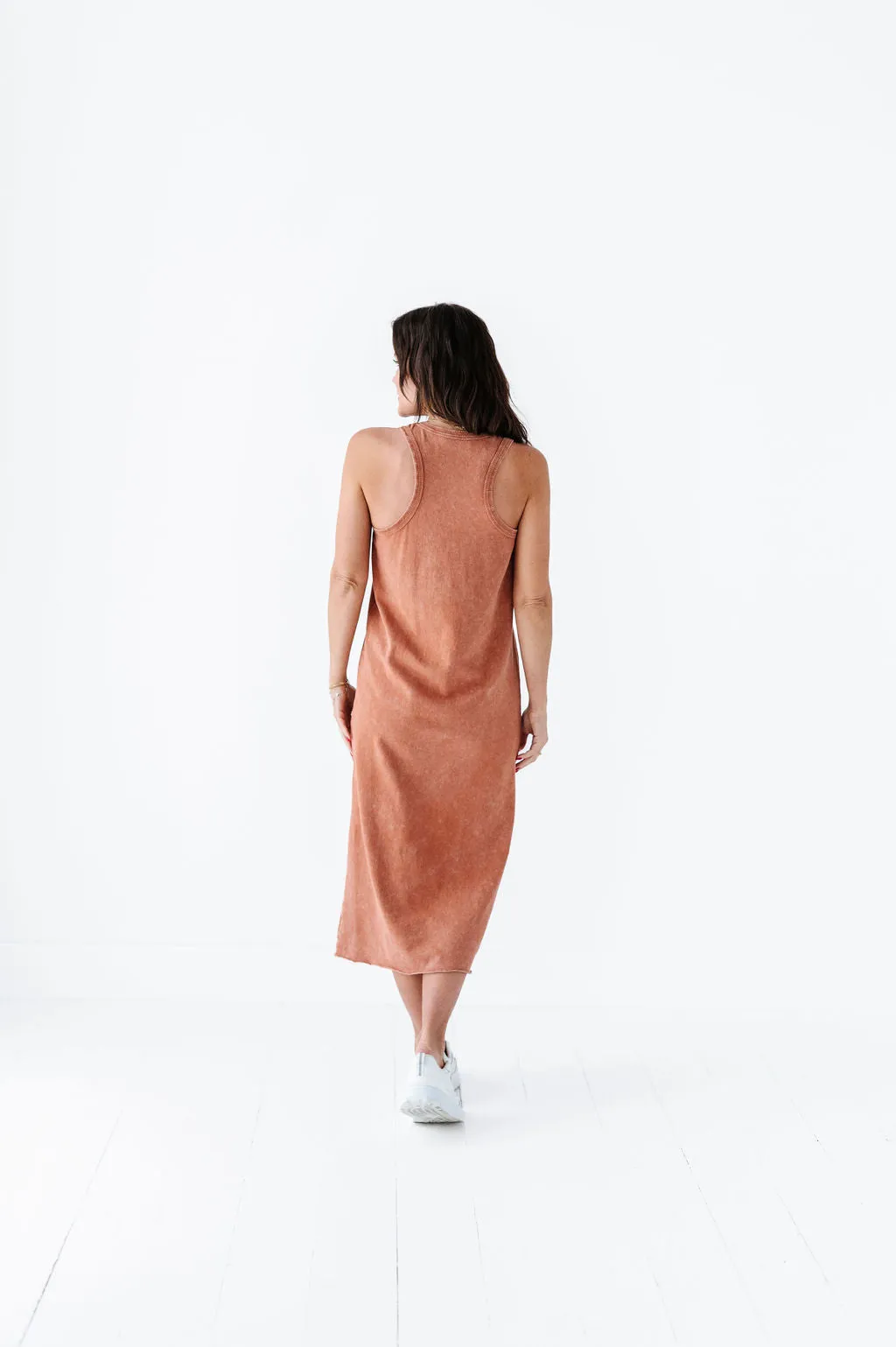 Bring On Summer Tank Dress In Baked Clay - Size Small Left