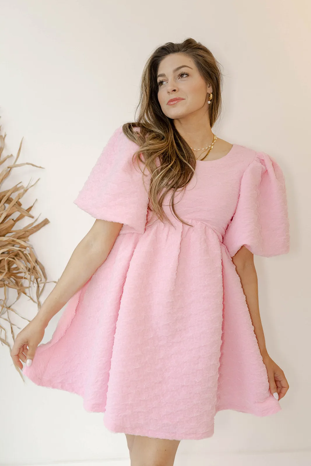 bubble gum mini dress