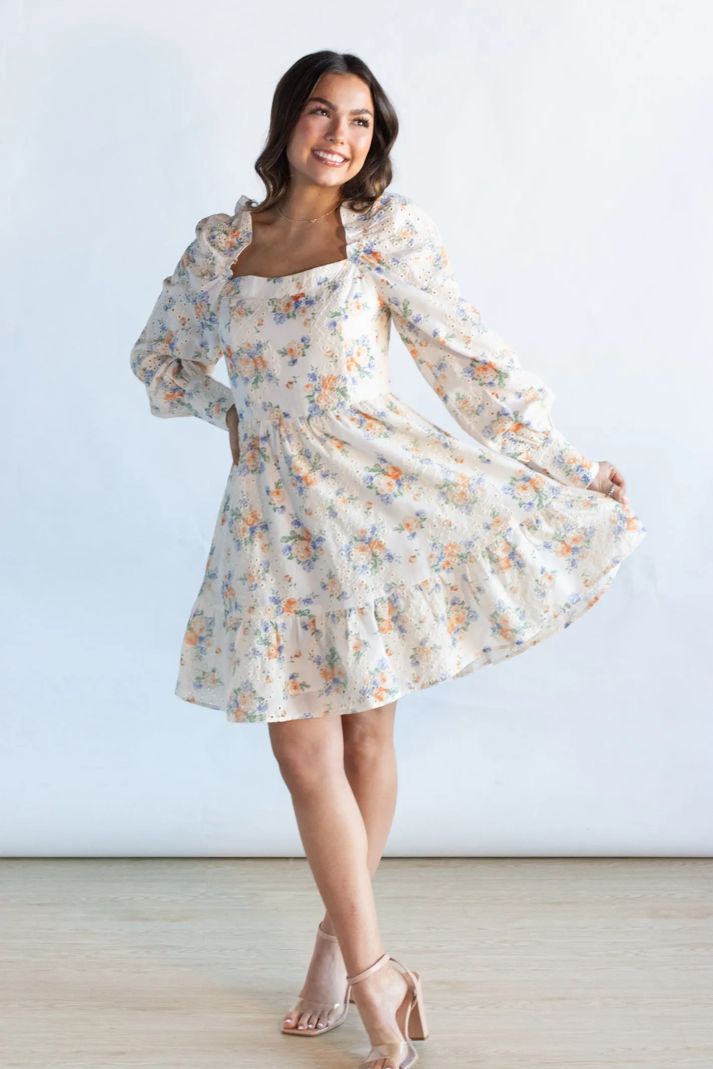 Charming Icon Ruffle Long Sleeve Dress