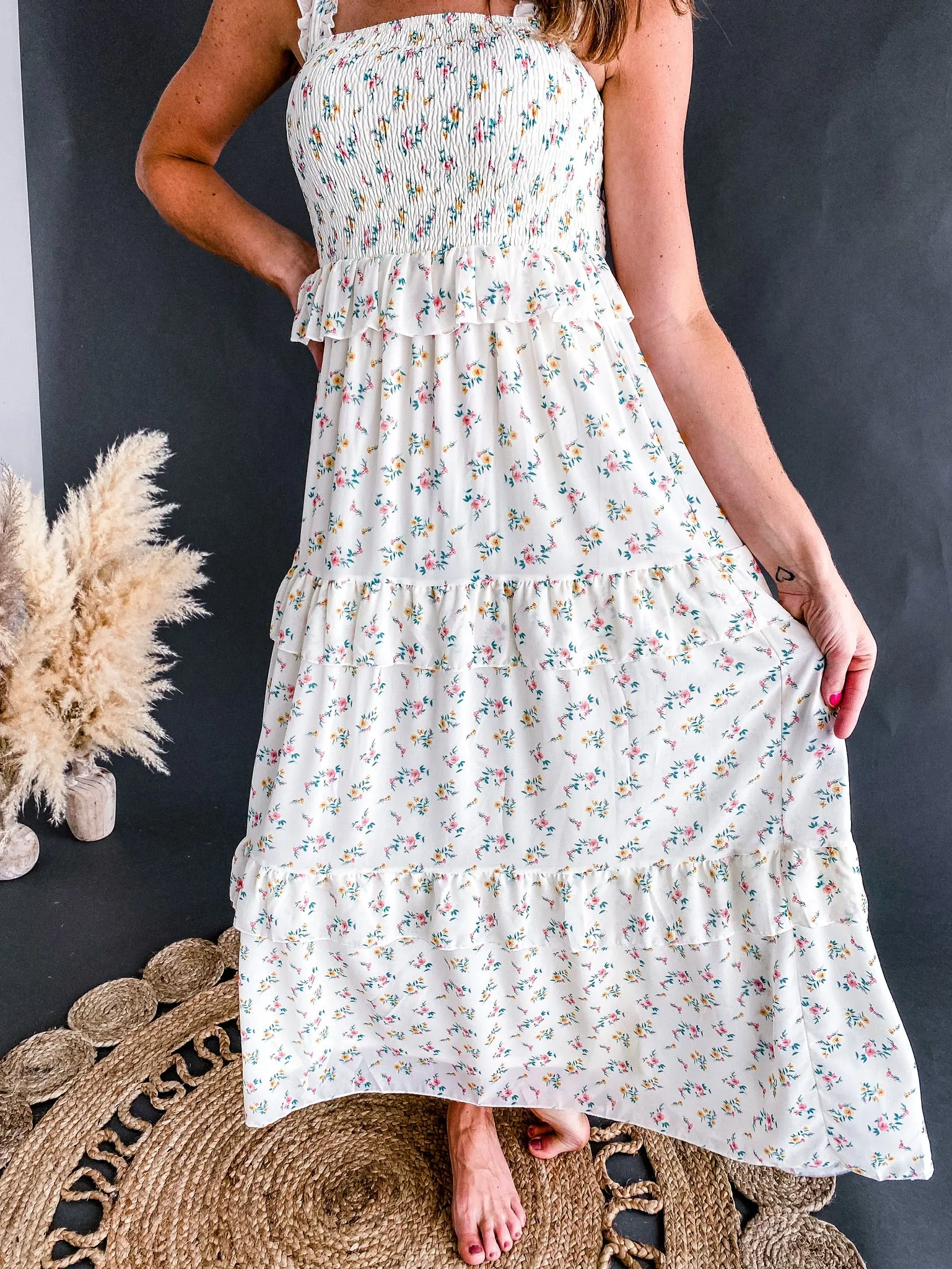 Colette Floral Smocked Ruffle Maxi | FINAL SALE