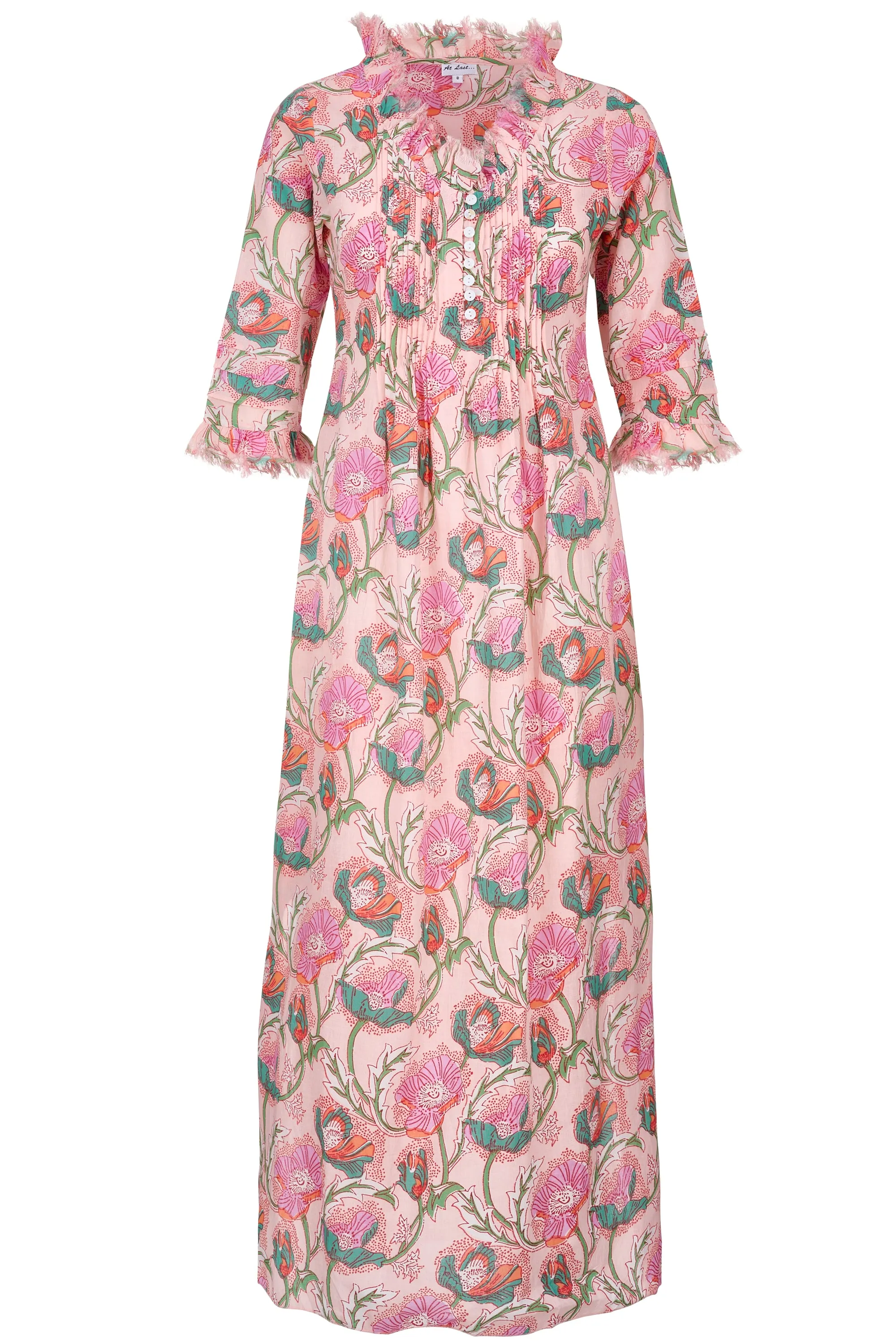 Cotton Annabel Maxi Dress in Peachy Floral