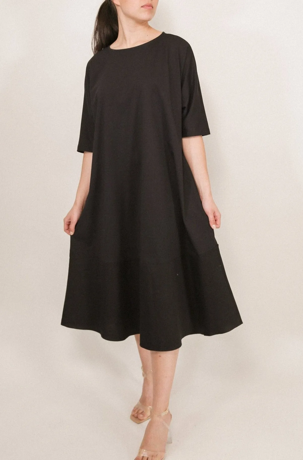 DAVINA MAXI DRESS IN ITALIAN JERSEY AND POPLIN COTTON