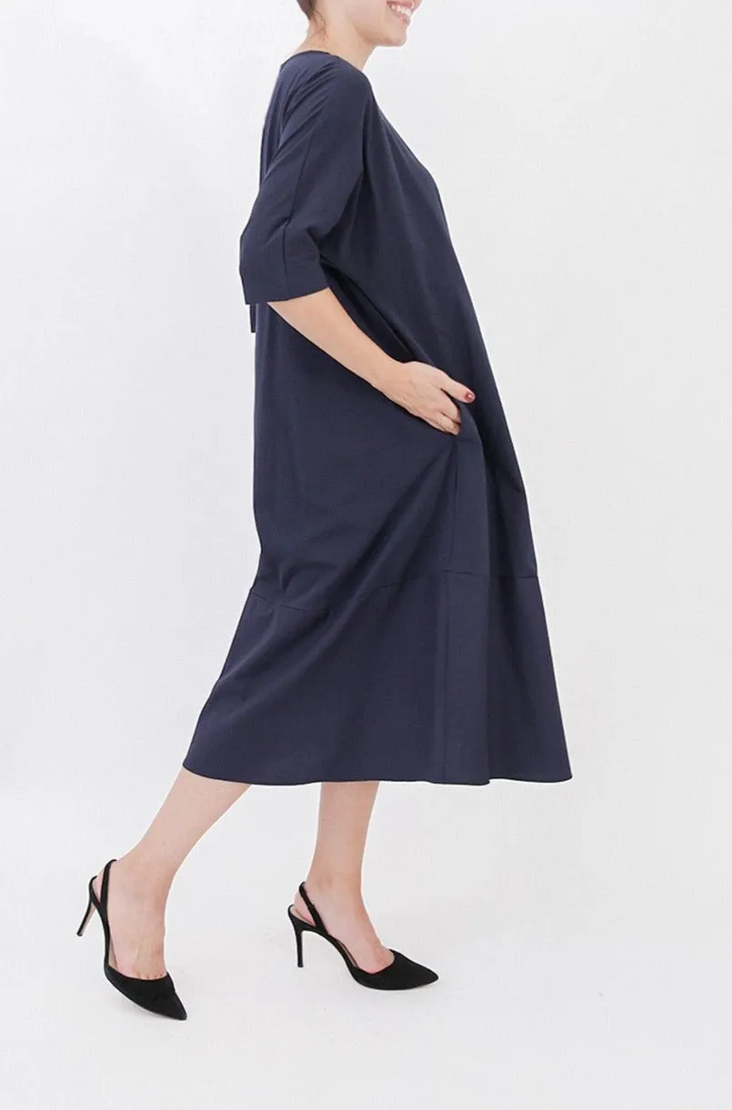 DAVINA MAXI DRESS IN ITALIAN JERSEY AND POPLIN COTTON