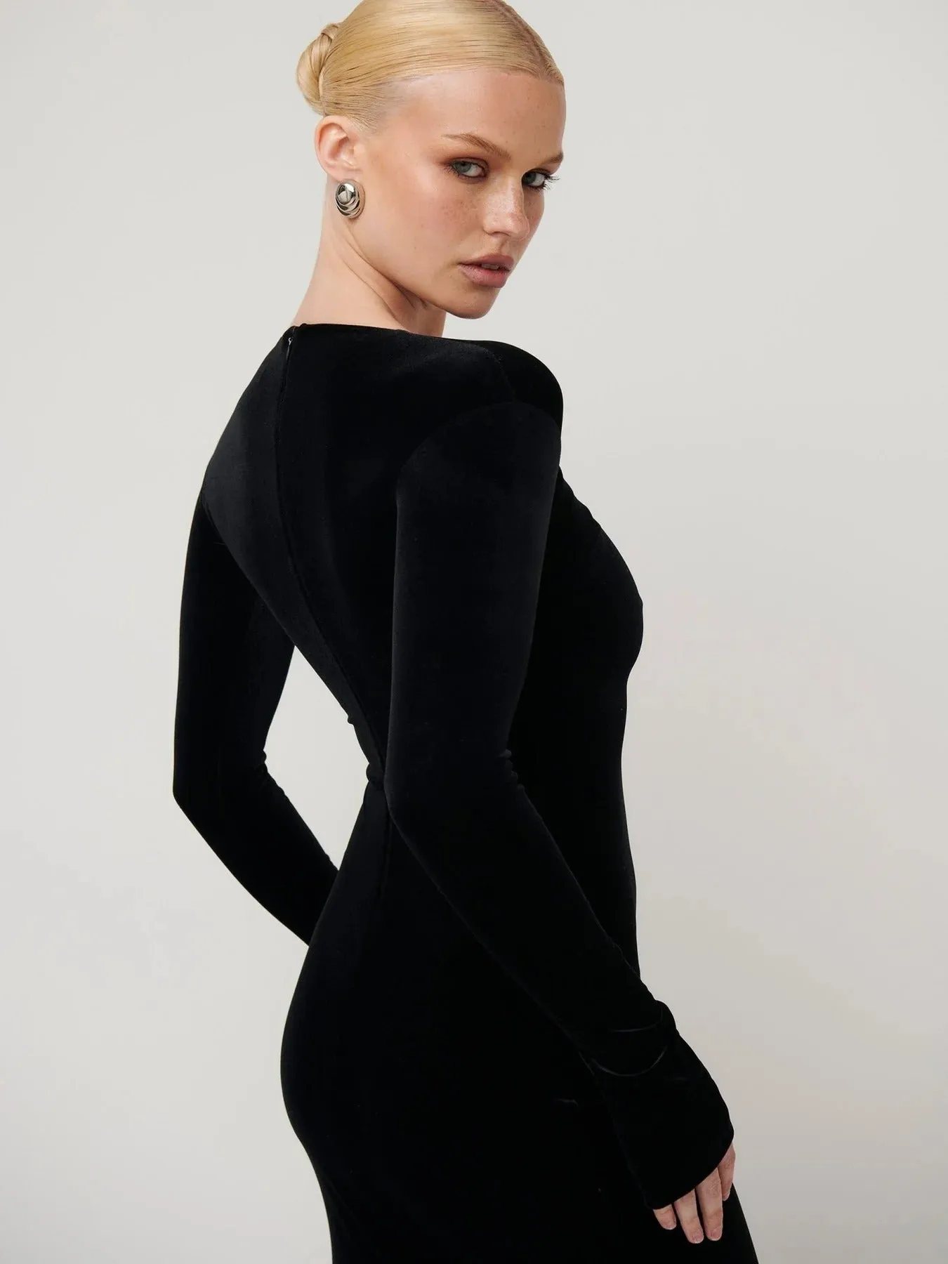 Delphine Maxi Dress - Black Velvet