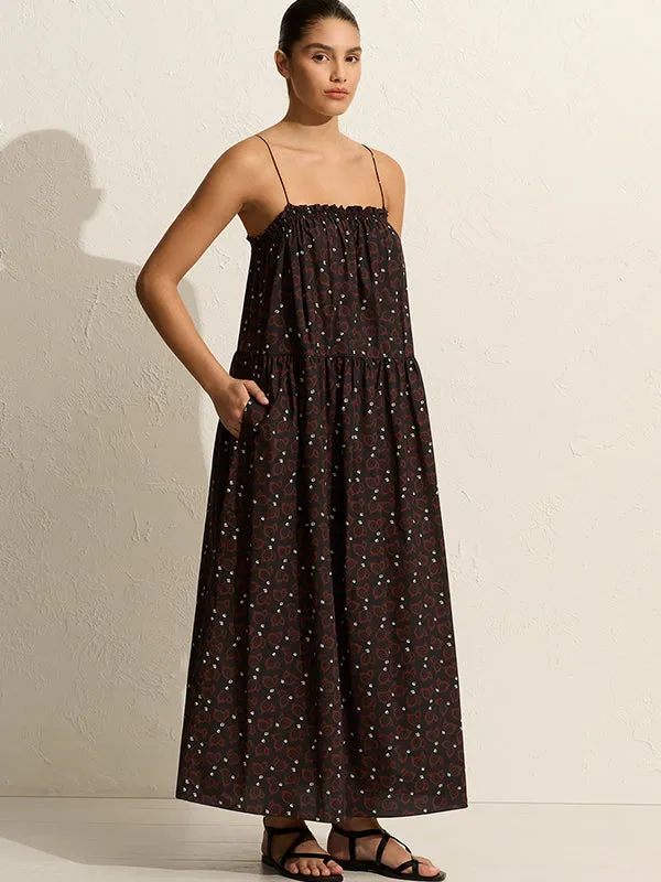 Gathered Single Tier Sundress in Casablanca