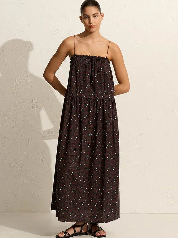 Gathered Single Tier Sundress in Casablanca