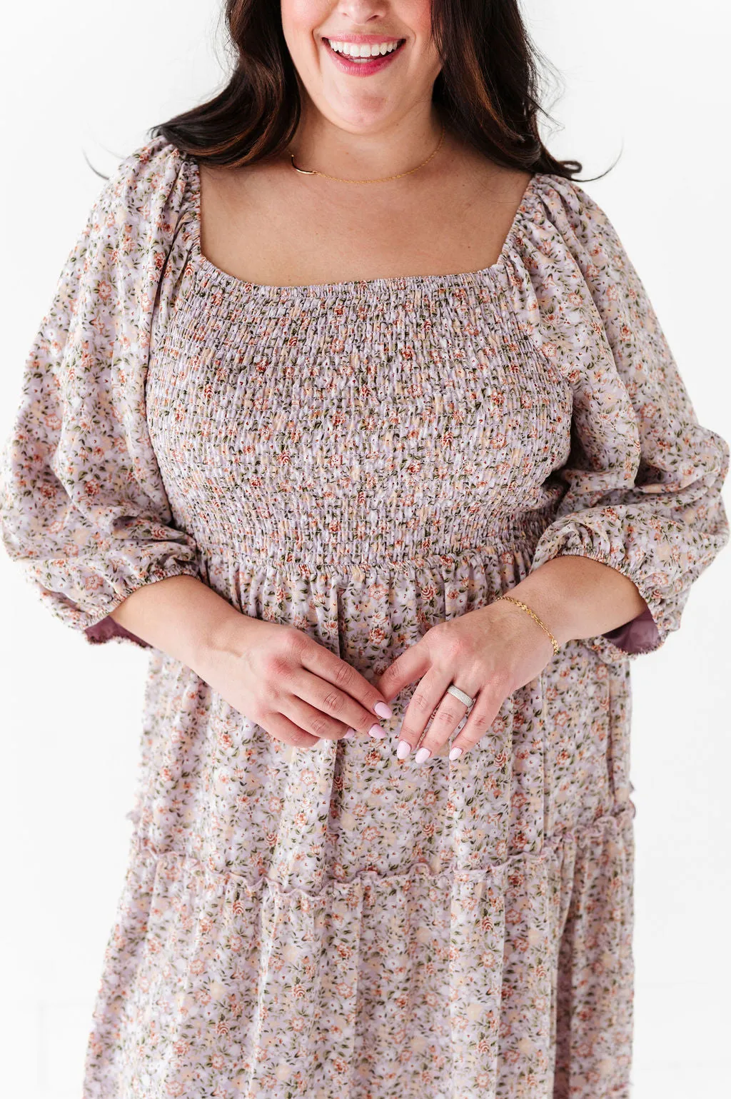 Greta Floral Dress In Lavender - Size 4X Left