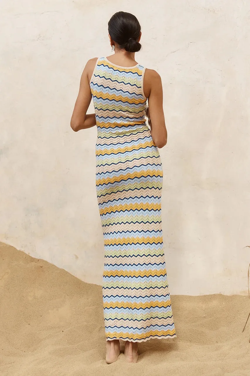 Isaba Maxi Dress - Blue Multi