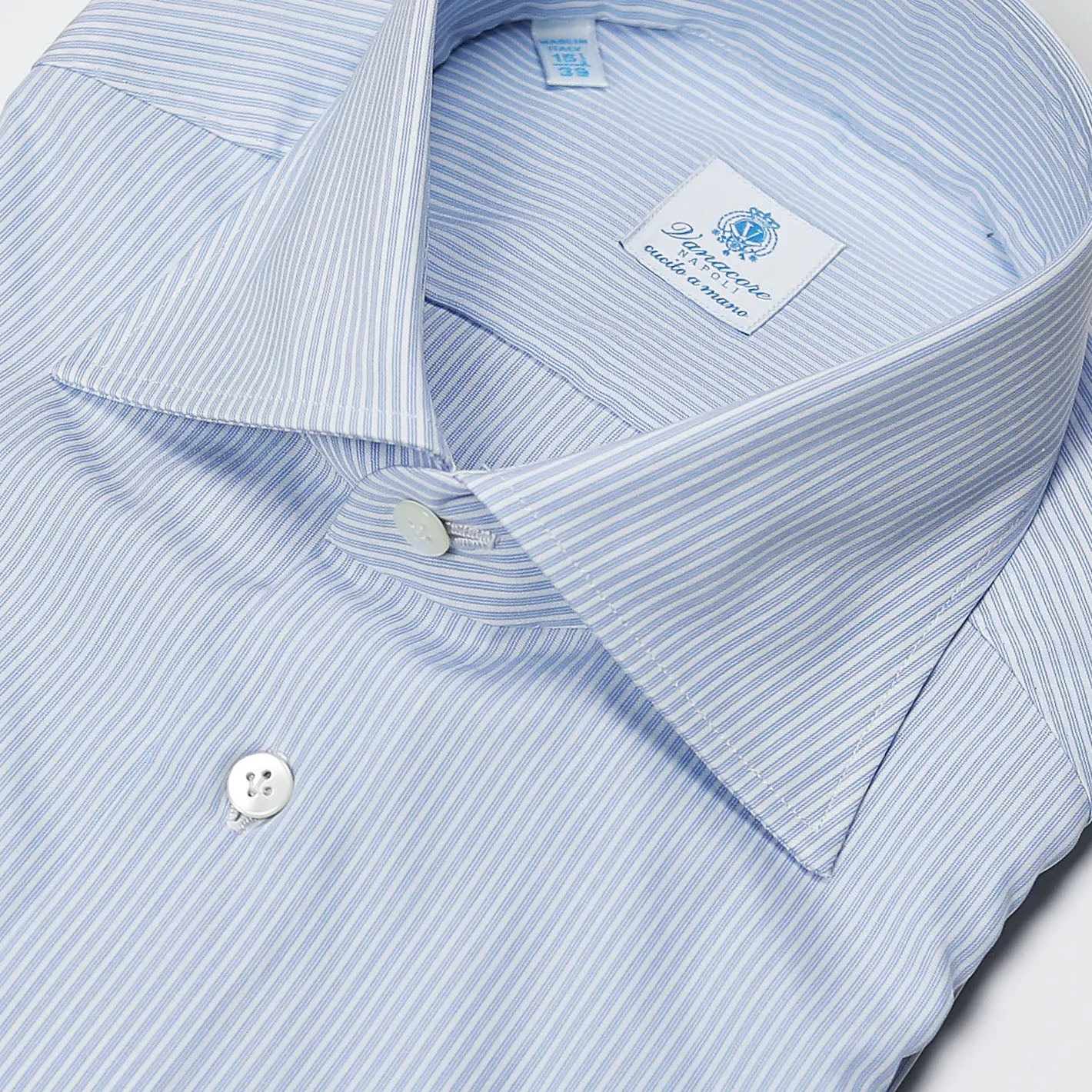 Light Blue Thin Striped Semi-cutaway Shirt