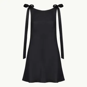 MINI WILMER DRESS BLACK LINEN