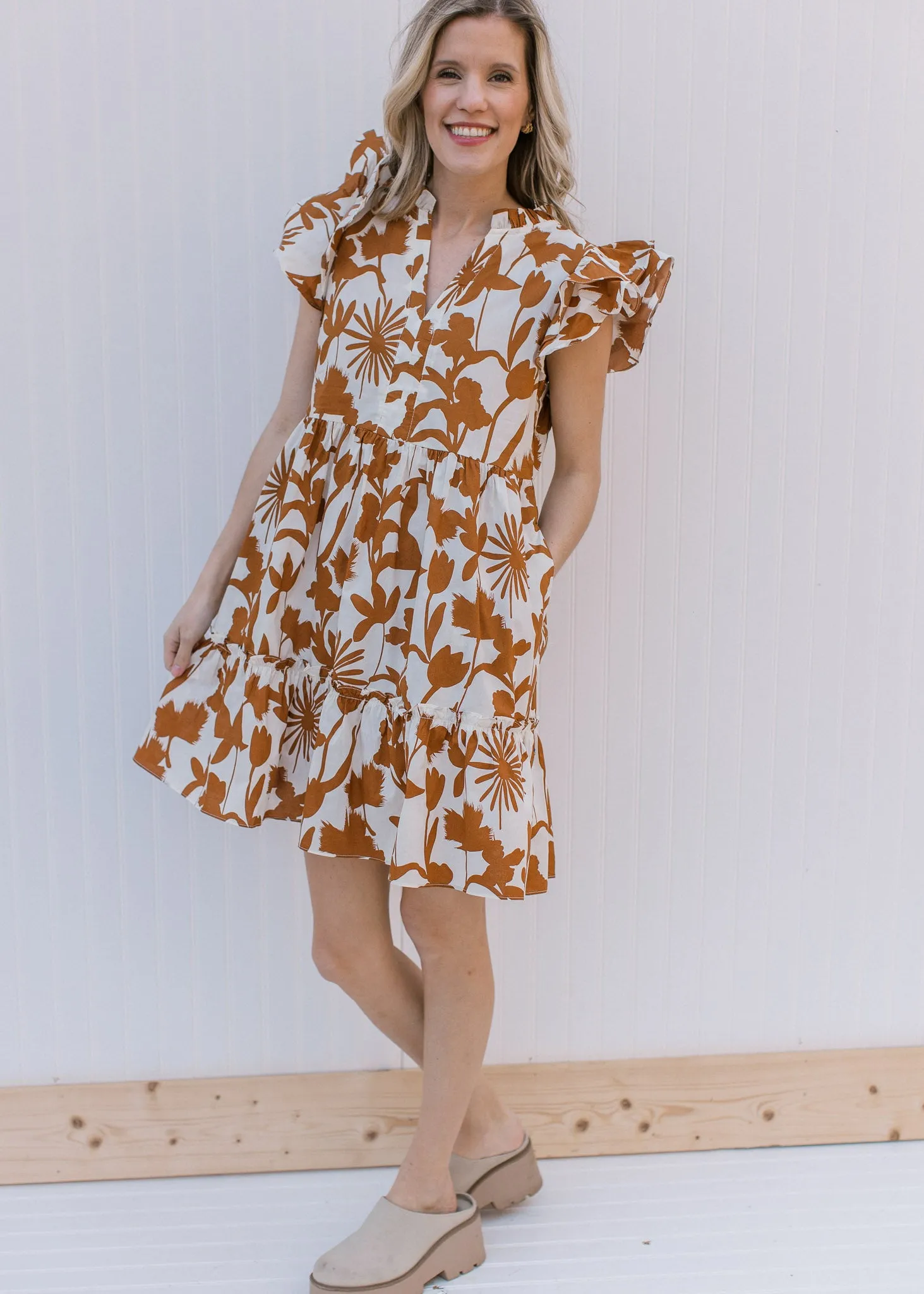 Neutral Ground Printed Dress