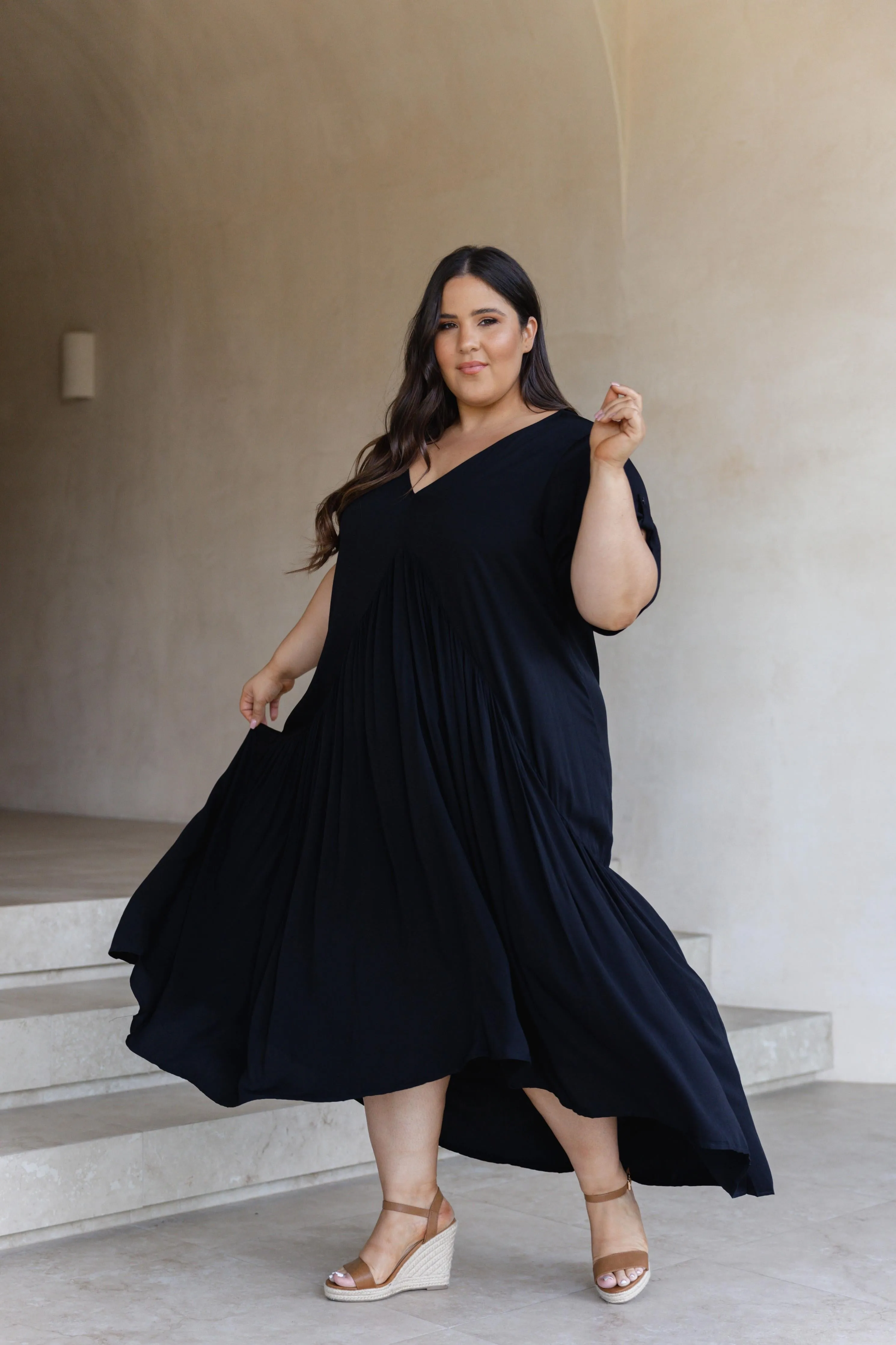 Peak Maxi Dress in Black