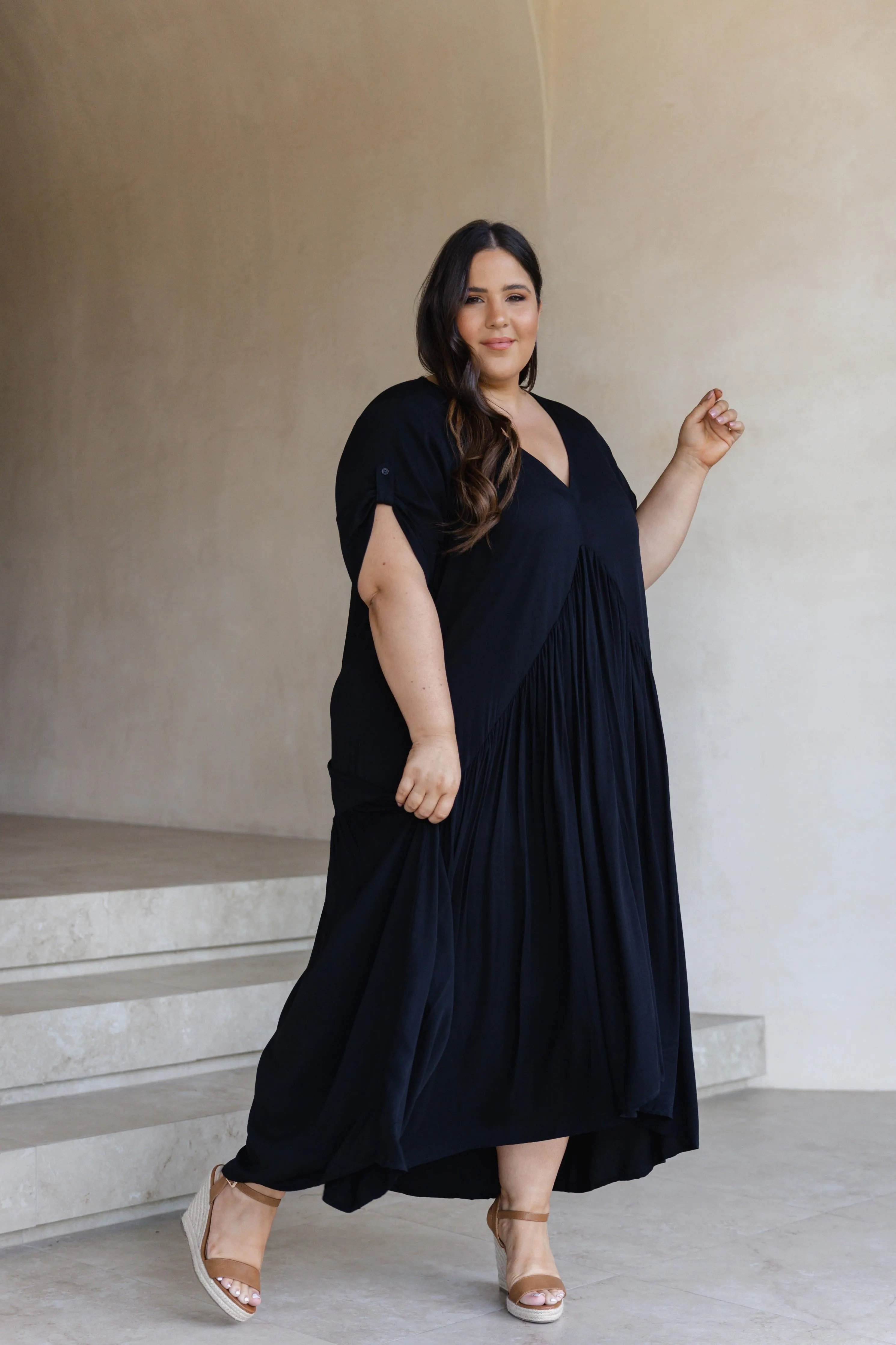 Peak Maxi Dress in Black