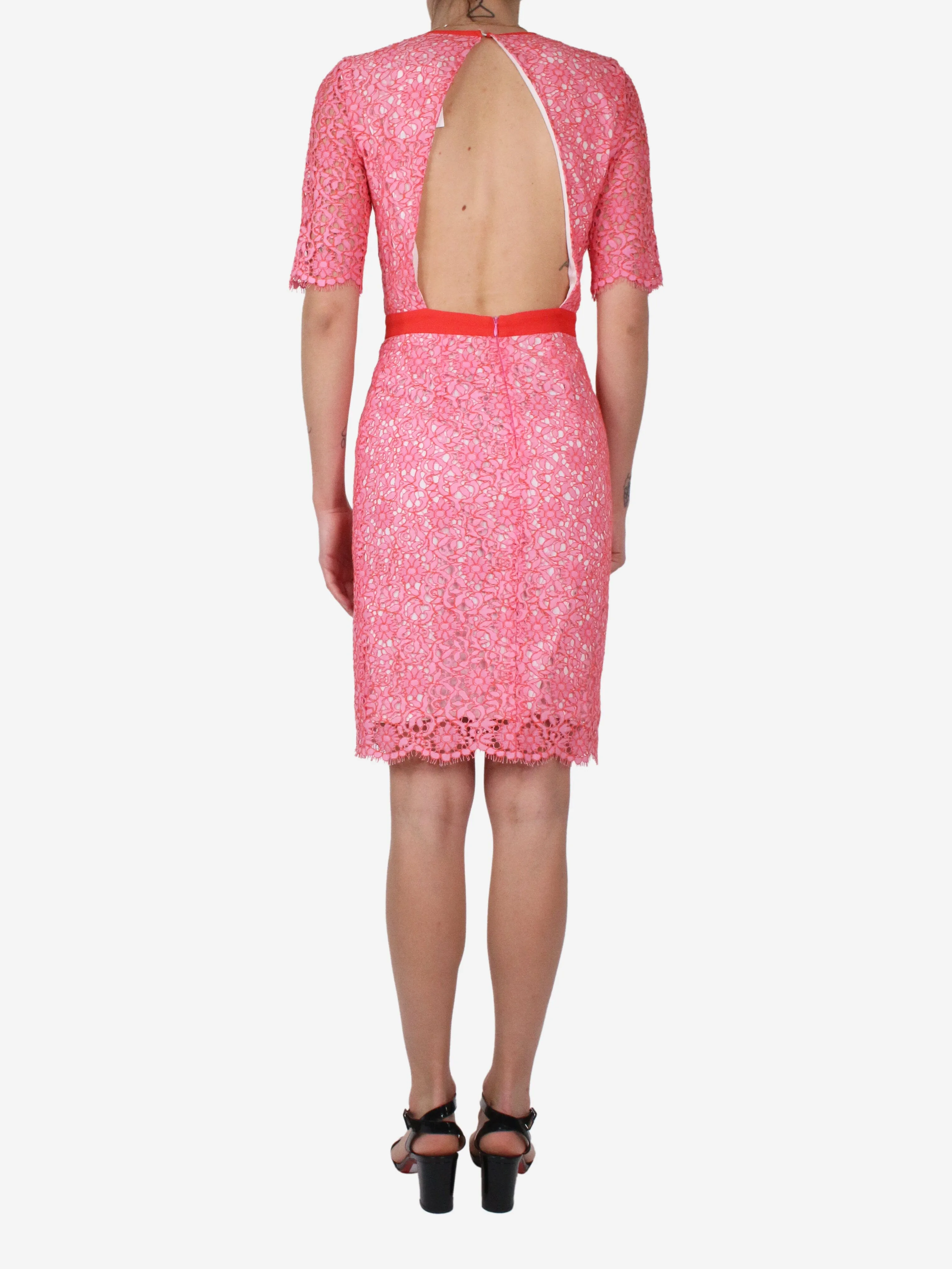 Pink embroidered dress - size IT 40